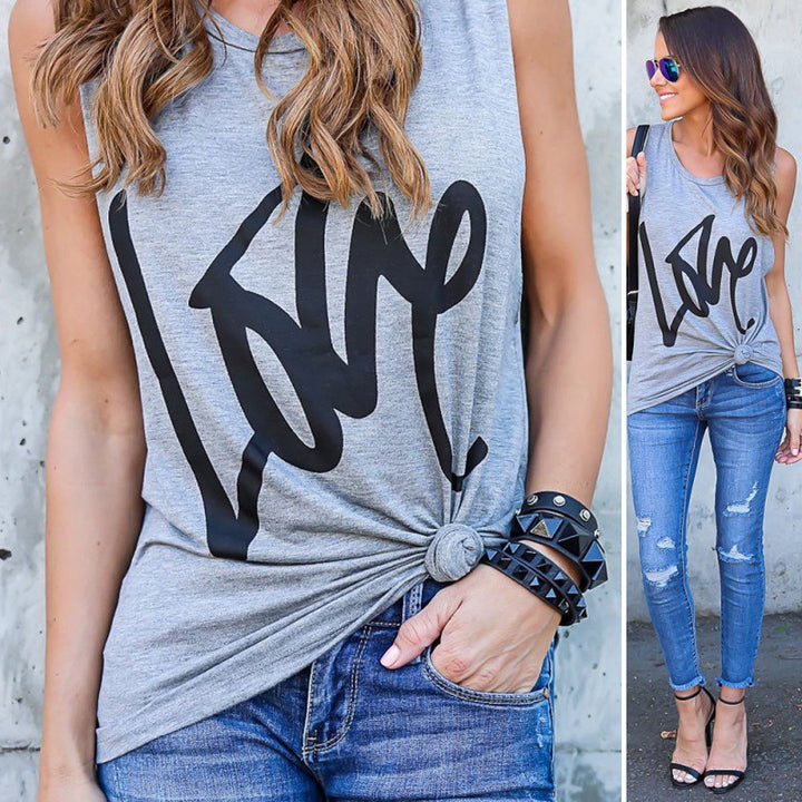 Damen Freizeit T-Shirt mit Knotendetail und kreativem Schriftzug Drune
