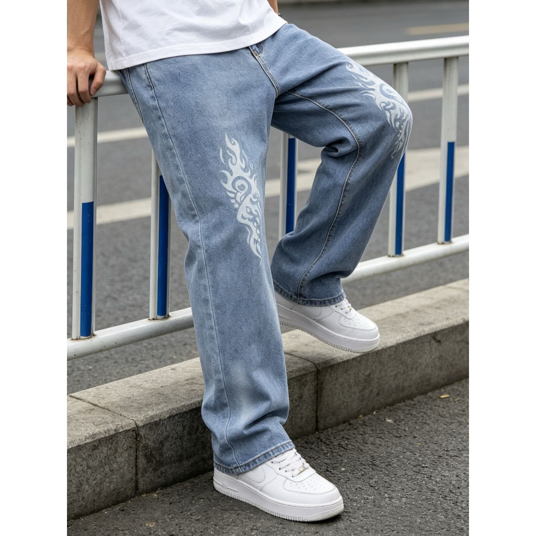 Herren Modische Loose-Fit Jeans mit einzigartigen Grafiken Drune
