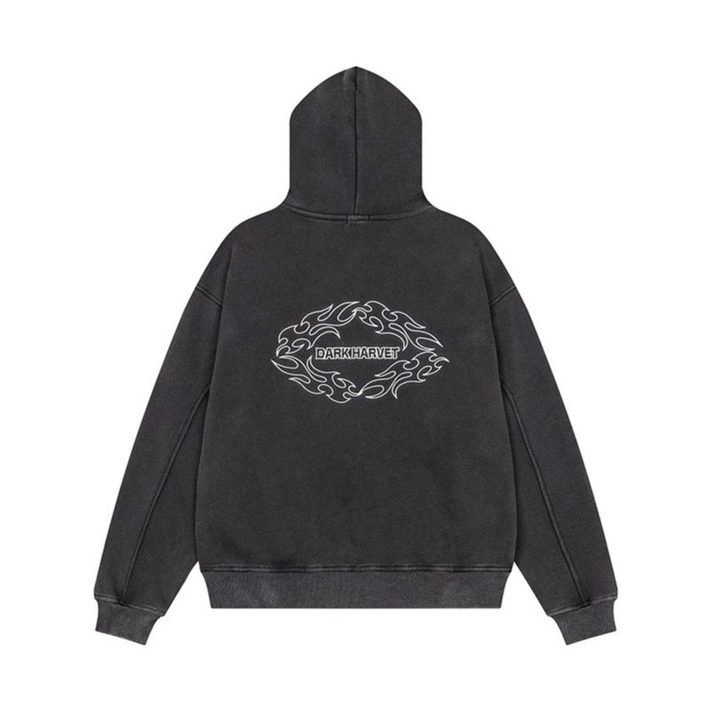Damen Kapuzen-Sweatjacke mit dekorischer Doppelknopfleiste und Reißverschluss Drune