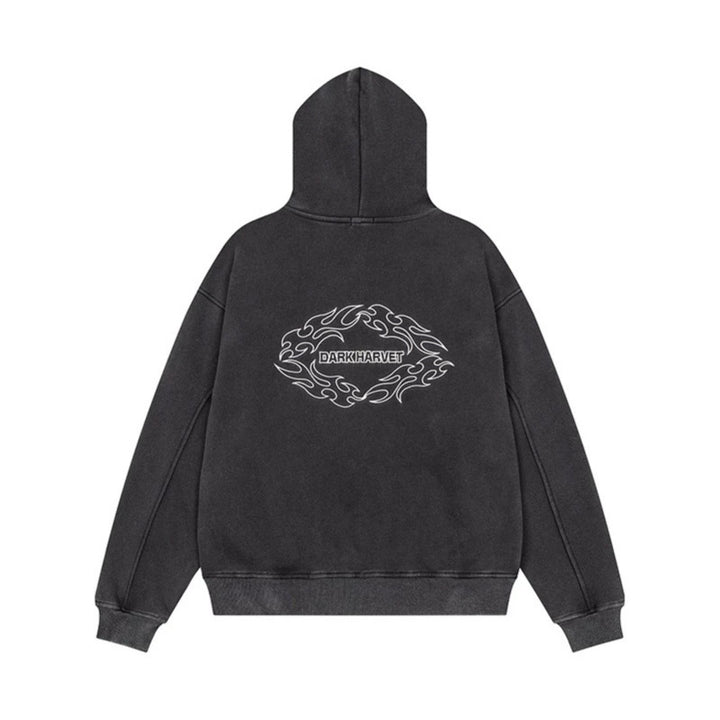 Damen Kapuzen-Sweatjacke mit dekorischer Doppelknopfleiste und Reißverschluss Drune