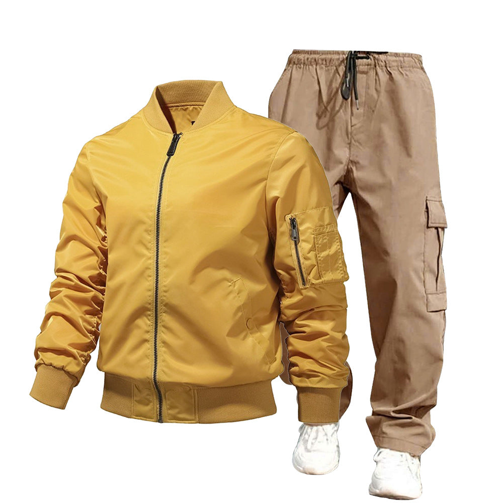 Herren urbane Bomberjacke und Cargo-Hosen Set Drune