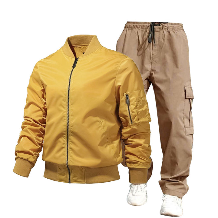 Herren urbane Bomberjacke und Cargo-Hosen Set Drune