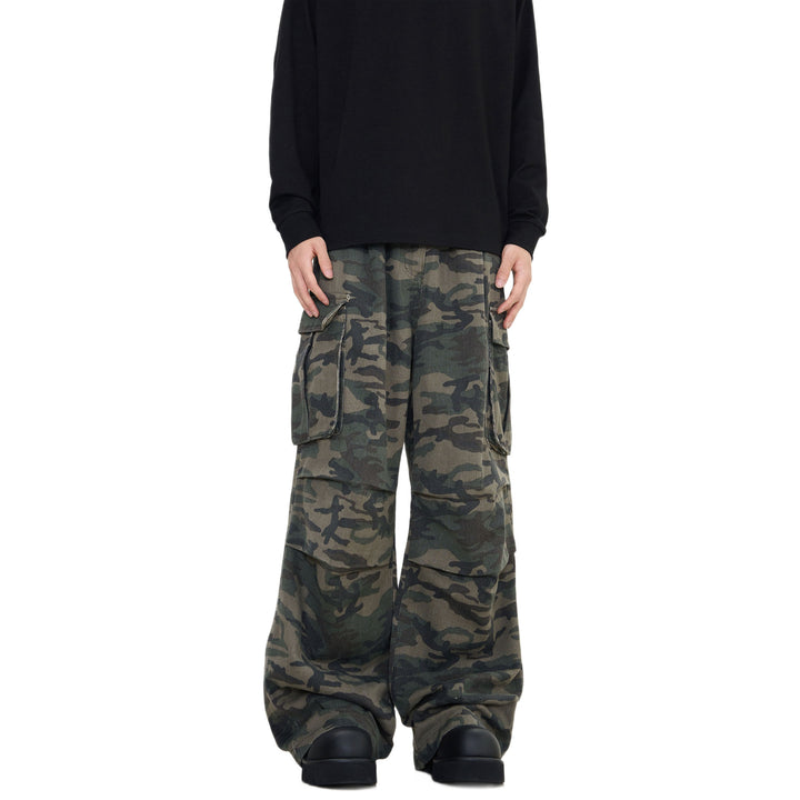 Damen Modische Cargo-Hose mit Camouflage-Muster Drune