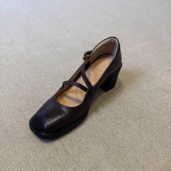 Damen elegante Mary Jane Pumps mit modischem Riemchen-Design Drune