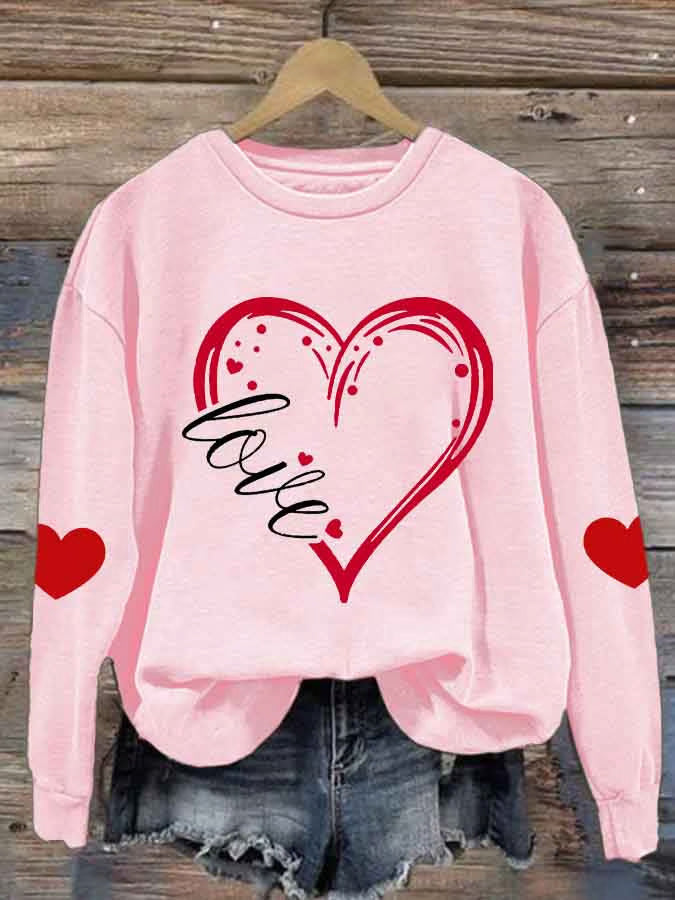 Damen Gemütlicher Pullover mit Herzmotiv Drune