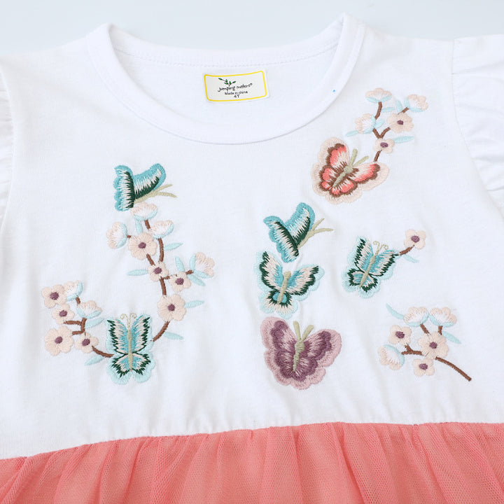 Mädchen Kurzarm Kleid mit floralem Tüllrock Drune