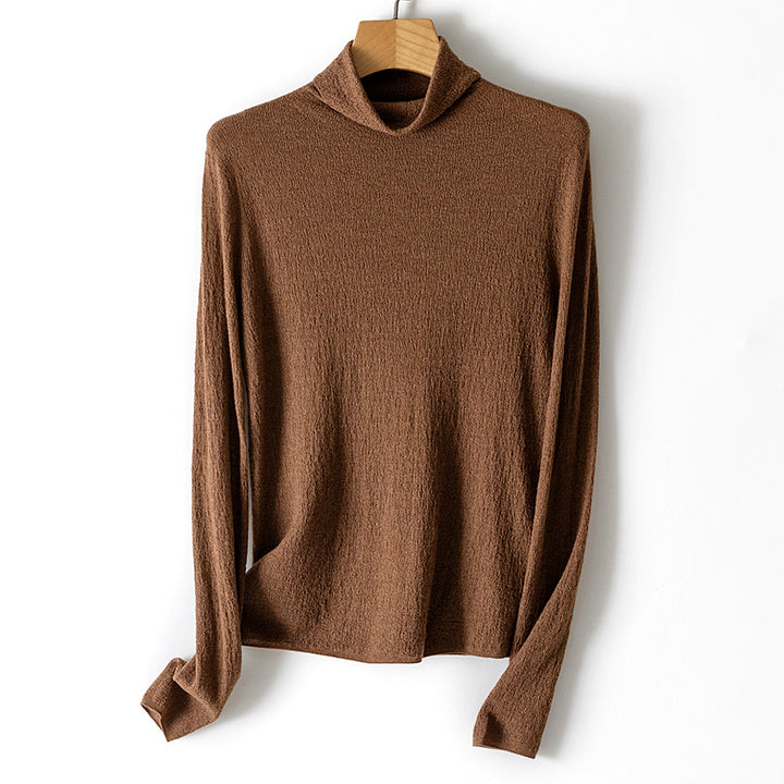 Damen Strukturstrick-Rollkragenpullover mit leichtem Crinkle-Effekt Drune