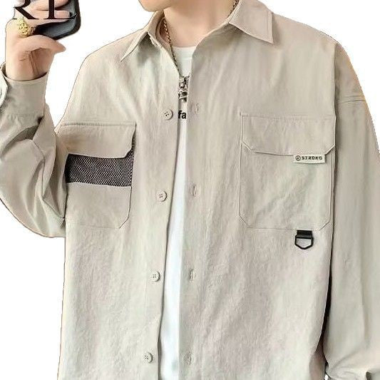Herren Overshirt-Jacke im Utility-Stil mit aufgesetzten Pattentaschen Drune
