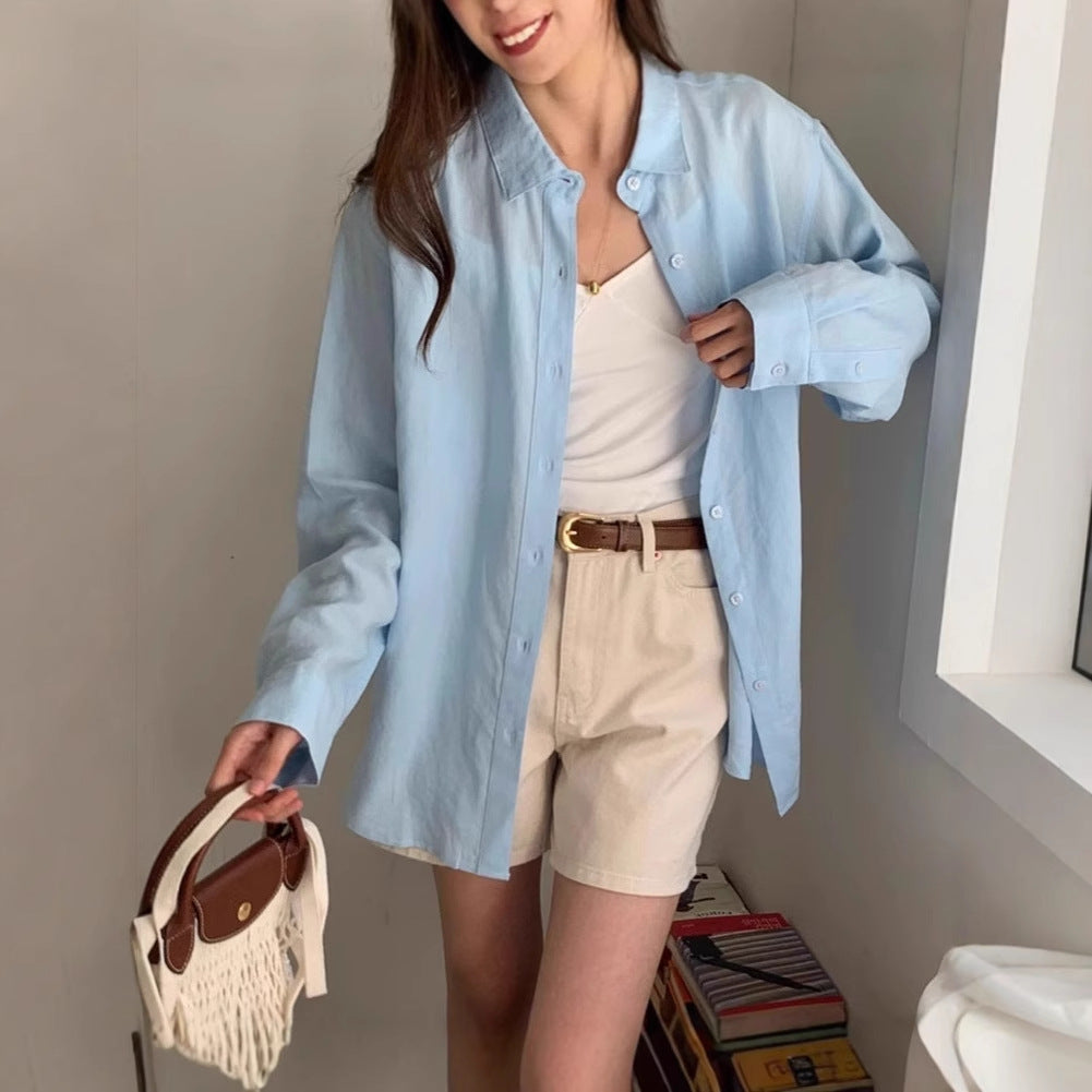 Damen Lässige Oversize-Hemdbluse mit kastiger Silhouette und krempelbaren Ärmeln Drune