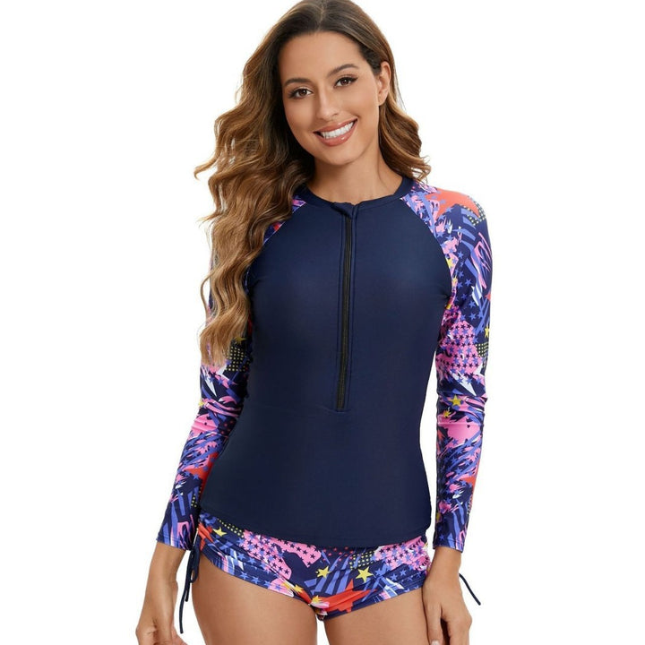 Damen Sportlicher Langarm Rashguard mit innovativem Muster Drune