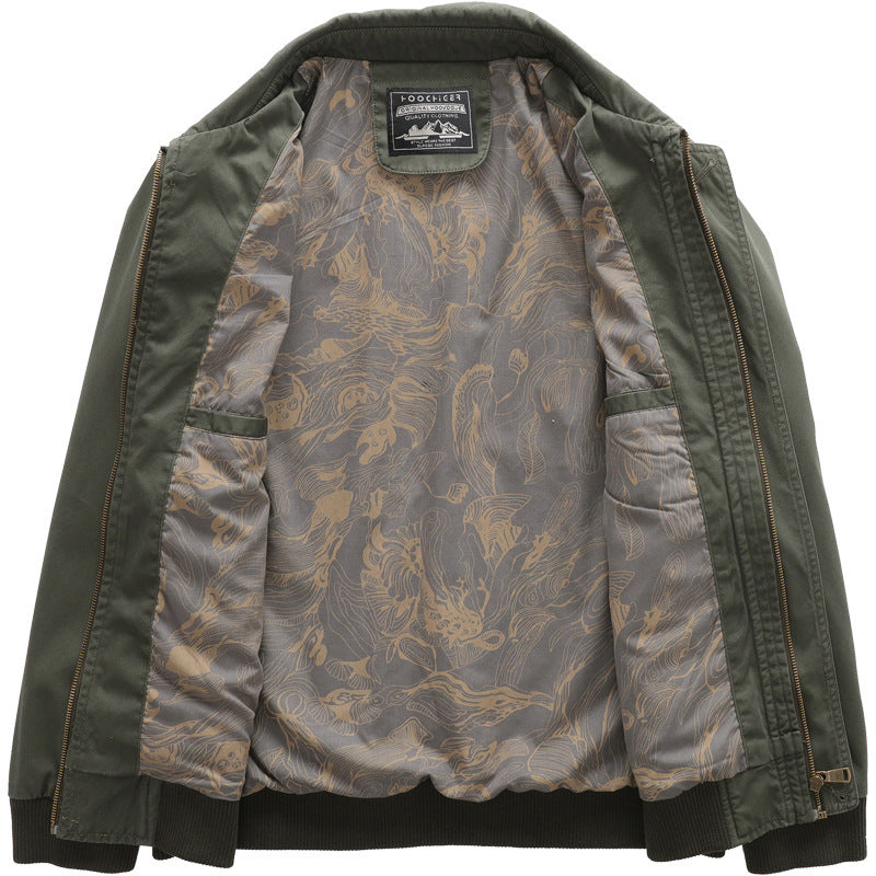 Herren Leichter Canvas‑Blouson mit gesteppter Innenfütterung und elastischem Rippbund Drune