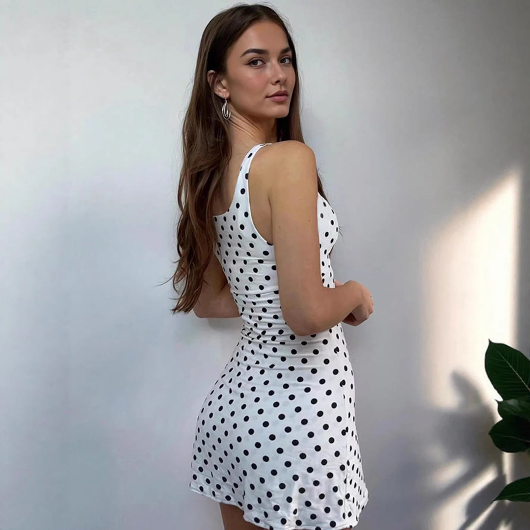 Damen Kurzärmliges Sommerkleid mit Knotenverschluss Drune
