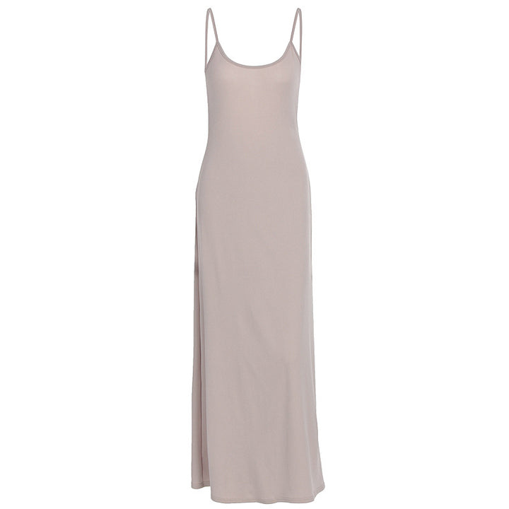 Damen Elegantes Maxikleid mit schlichten Trägern und fließendem Schnitt Drune