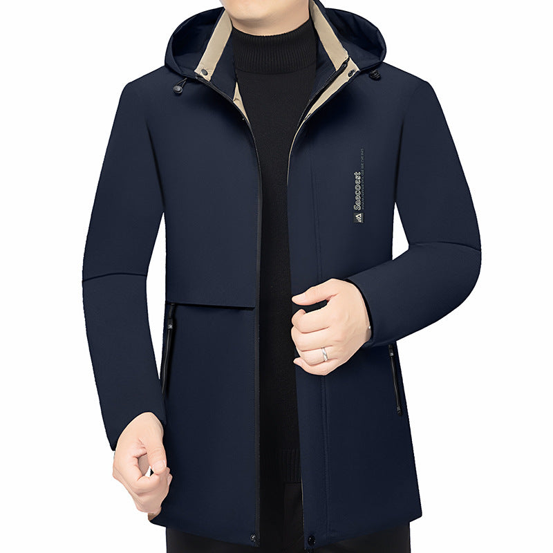 Herren Wattierte Stehkragenjacke mit wasserabweisender Oberfläche und Reißverschlusstaschen Drune