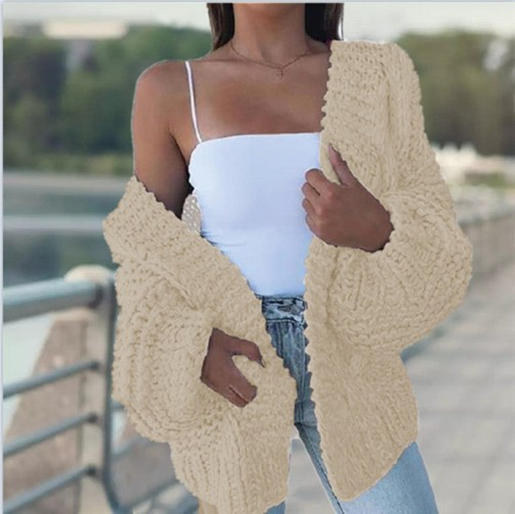 Damen Grobstrickjacke mit lässigem Schnitt und tiefen Taschen Drune