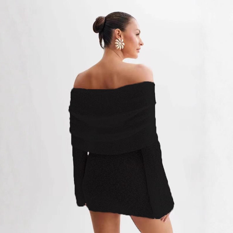 Damen Schulterfreies Minikleid mit glitzerndem Effekt und Übergröße Drune