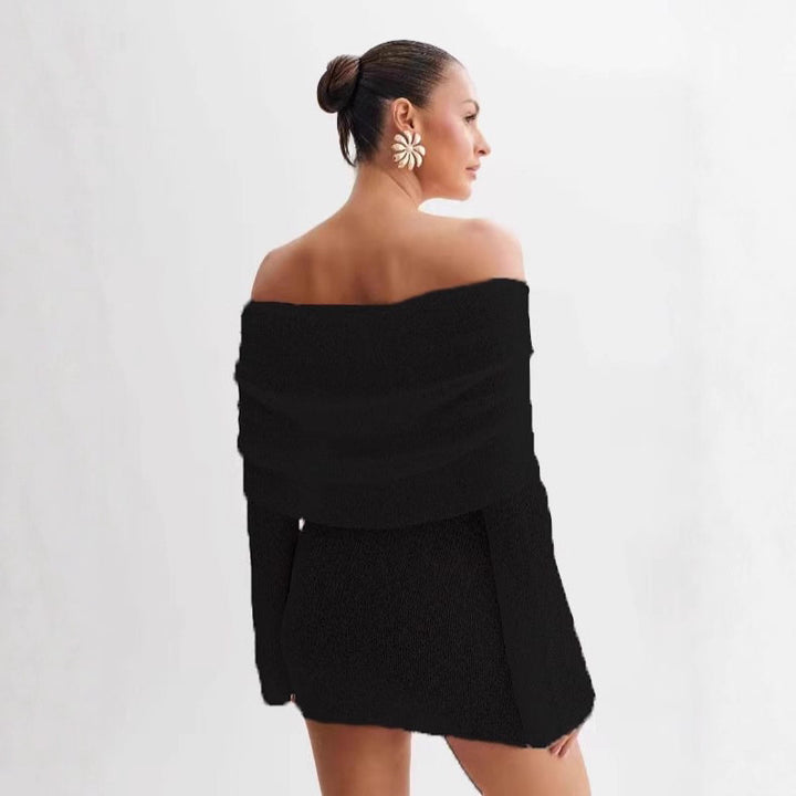 Damen Schulterfreies Minikleid mit glitzerndem Effekt und Übergröße Drune