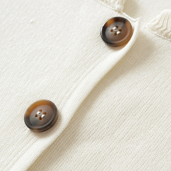 Damen Boxy-Strickjacke mit Knopfverschluss und Rippbündchen Drune