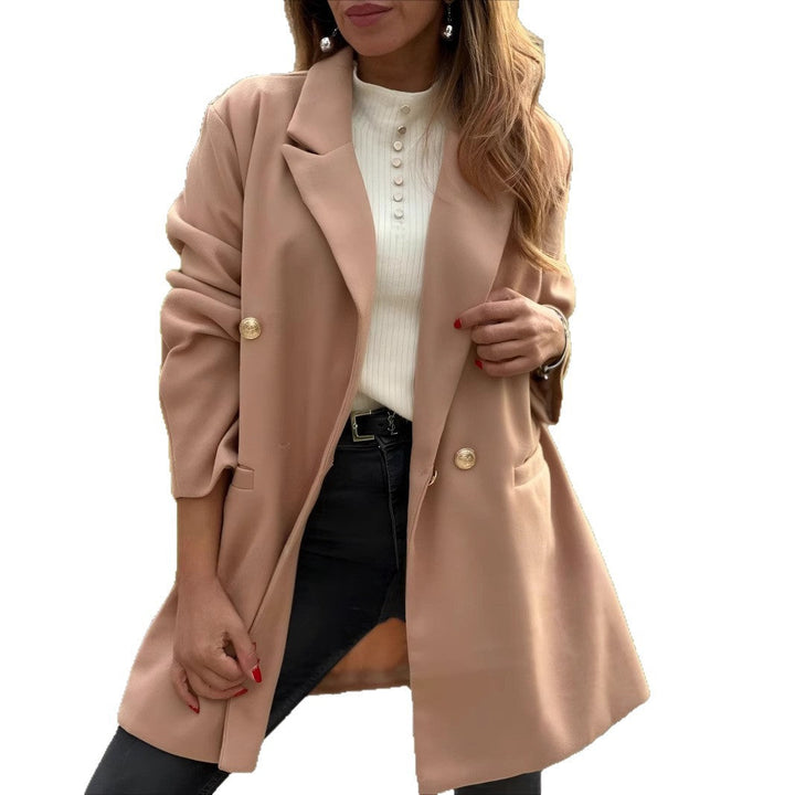 Damen eleganter Oversized Blazer mit doppelter Knopfleiste Drune