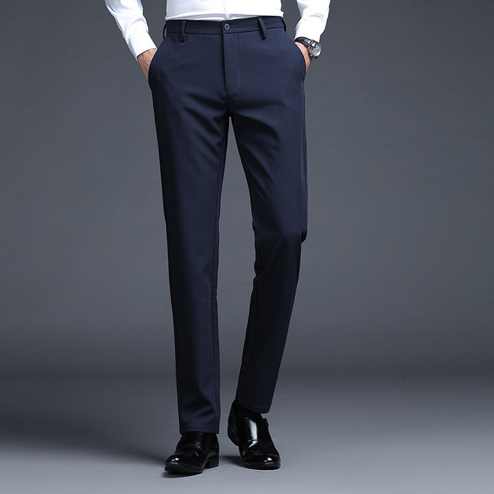 Herren Formelle Slim-Fit Anzughose mit Stretchbund und Bügelfalte Drune