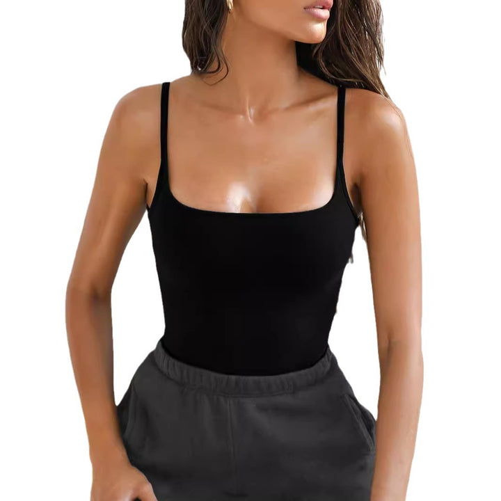 Damen ärmelloses Ripp-Tanktop mit flexibler Passform und dekorativen Raffung Drune