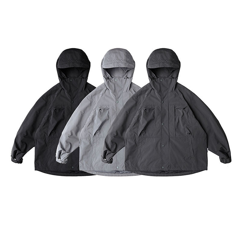 Unisex Wasserabweisende Oversize-Parka-Jacke mit Kapuze und Multifunktions-Taschen Drune