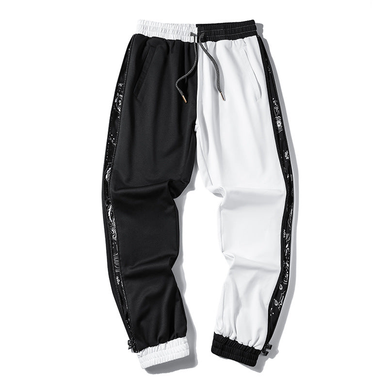Herren Locker geschnittene Streetstyle Jogginghose mit Bandana‑Seiteneinsatz und elastischem Saum Drune