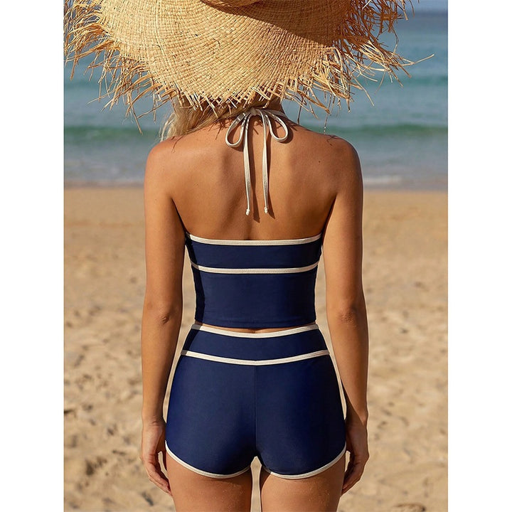 Damen Sportliches Bikini-Set mit hochgeschnittenem Oberteil Drune