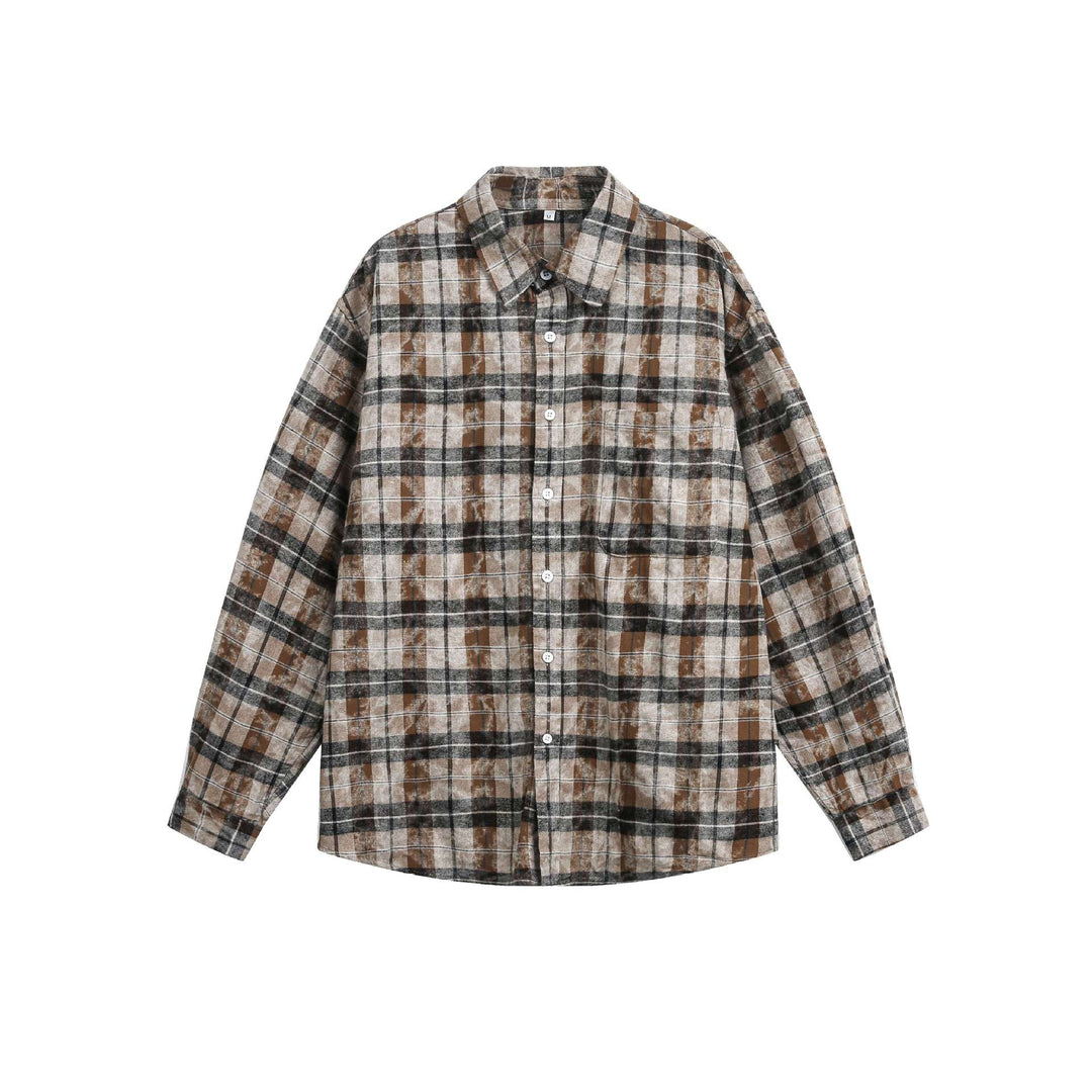 Unisex Oversize-Flanell-Hemdjacke im Boxy-Schnitt mit Brusttasche Drune