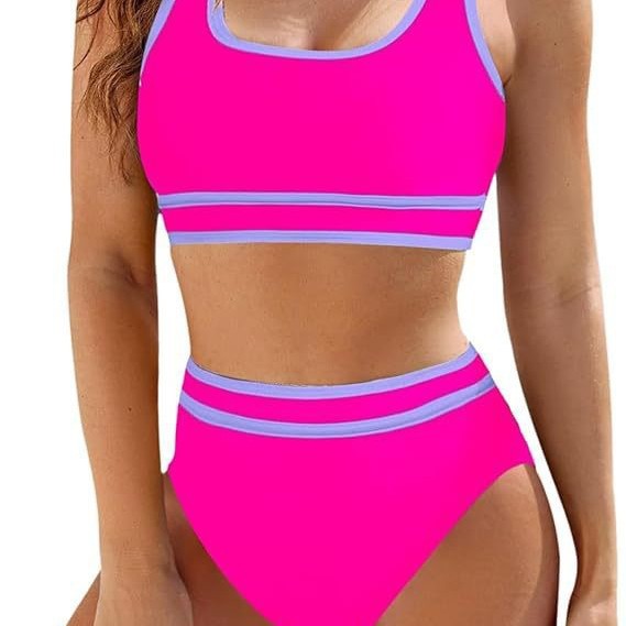 Damen Sportives Bikini-Set mit hohem Bund Drune