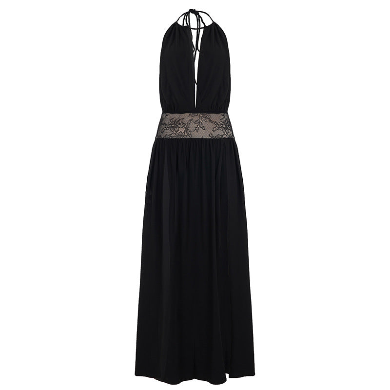 Damen Sommerliches Maxikleid mit Spitzenakzenten Drune