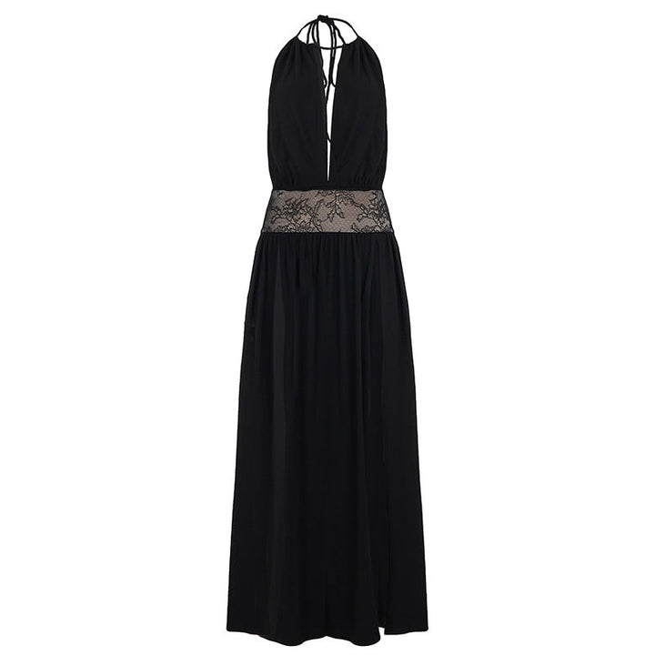 Damen Elegantes Maxikleid mit Spitzenakzenten Drune