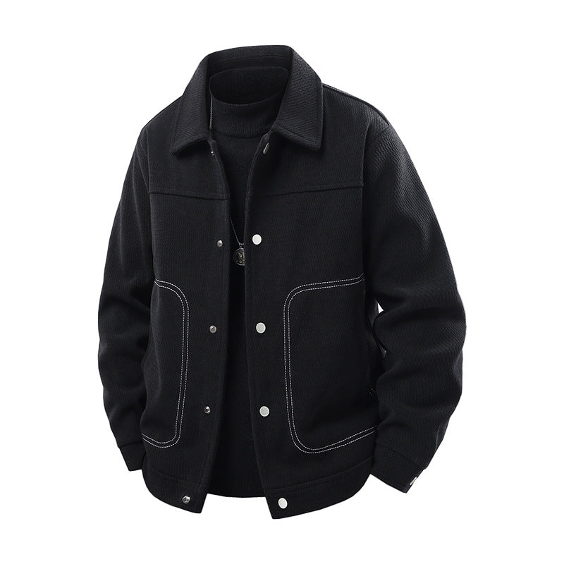 Herren Freizeitjacke mit großzügigen Taschen und eleganter Textur Drune