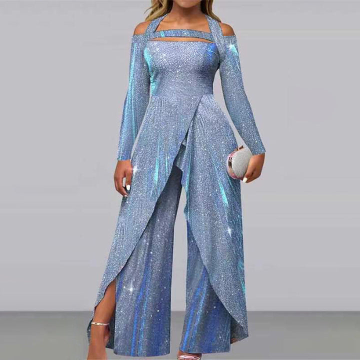 Damen Glamouröses Funktionsjumpsuit mit schimmerndem Effekt und elegantem Design Drune