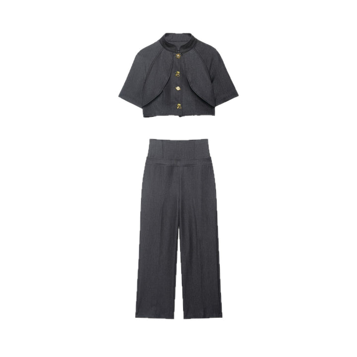 Damen Hochtaillierte Culotte-Hose mit breitem Komfortbund und weitem Bein Drune
