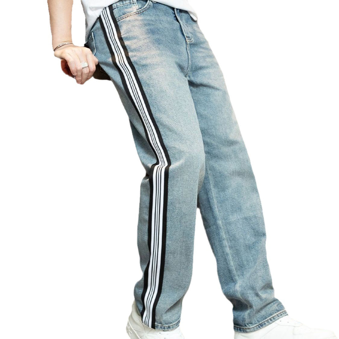 Herren Relaxed Fit Jeans mit kontrastierenden Seitenstreifen und hohem Tragekomfort Drune