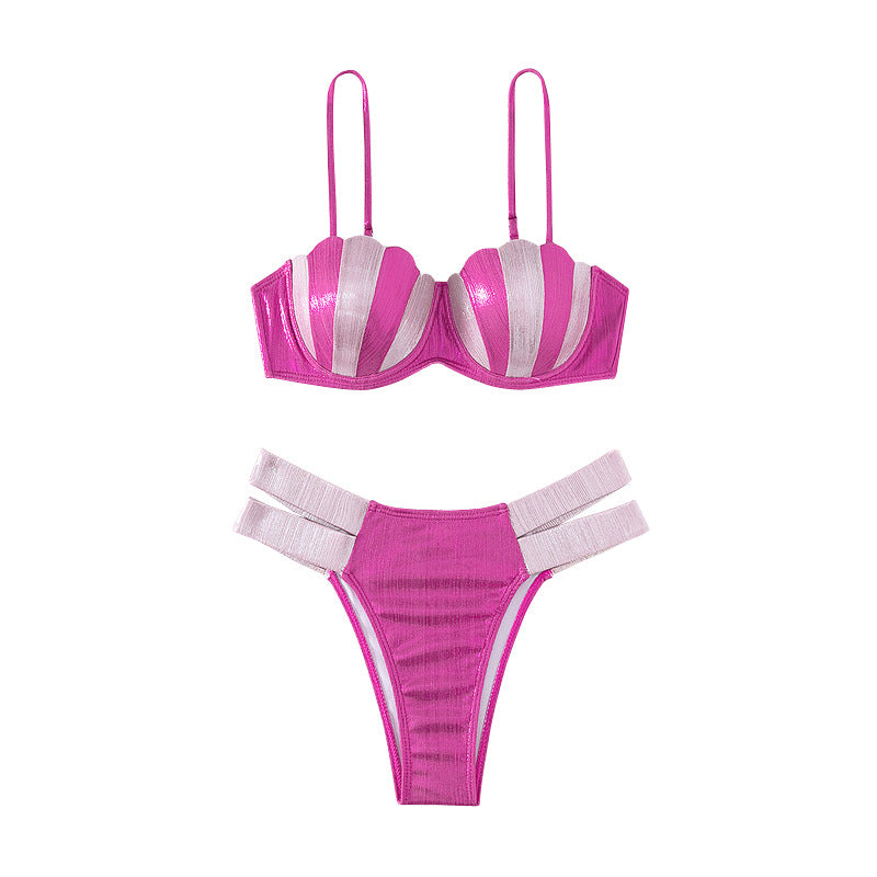 Damen Push-Up Bikini mit glitzernden Akzenten Drune
