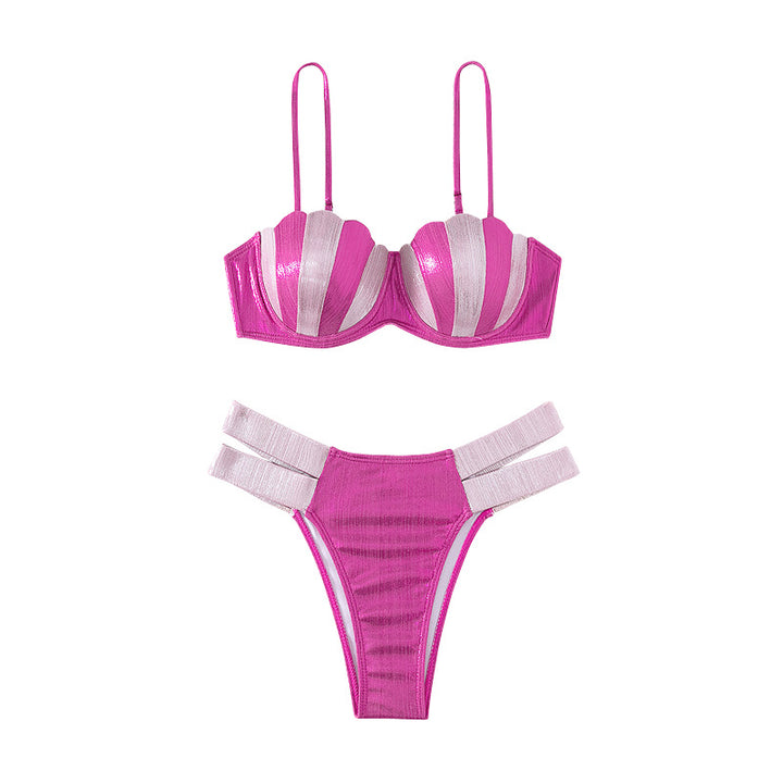 Damen Push-Up Bikini mit glitzernden Akzenten Drune