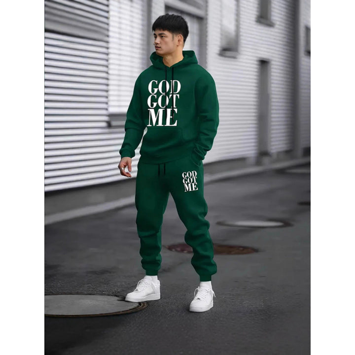 Herren Fragen Hoodie und Jogginghose Set Drune