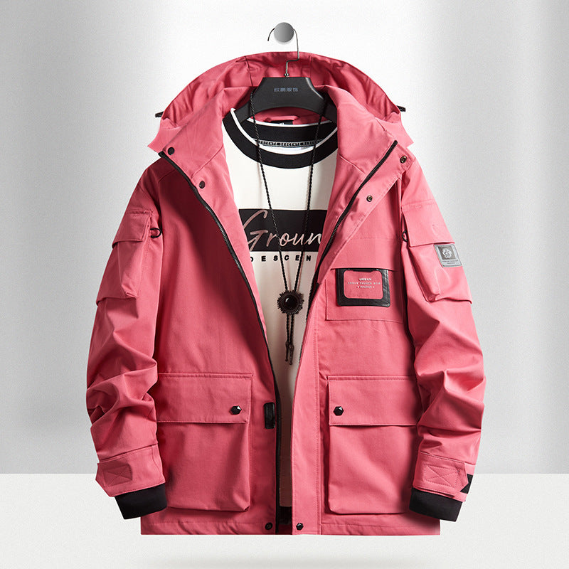 Herren Urbaner Tech-Parka mit Kapuze, Multifunktionstaschen und Thermoisolierung Drune