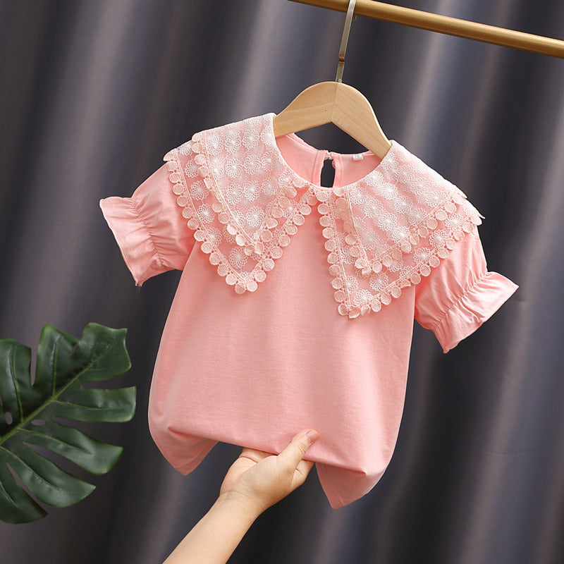 Damen Bluse mit voluminösem Kragen und lässigen Puffärmeln Drune