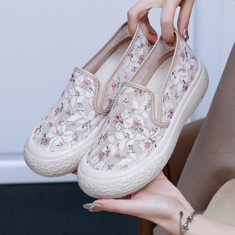 Damen Slip-On Schuhe mit floralem Design Drune