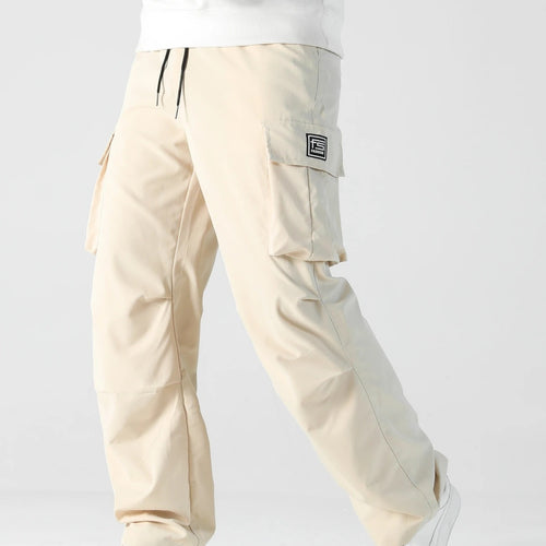 Herren Relaxed Cargo-Hose mit Tunnelzugbund, großen Klapp‑Utilitytaschen und geradem Bein Drune