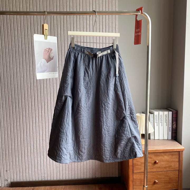 Damen Eleganter Midirock mit praktischem Gummizug und seitlichen Taschen Drune