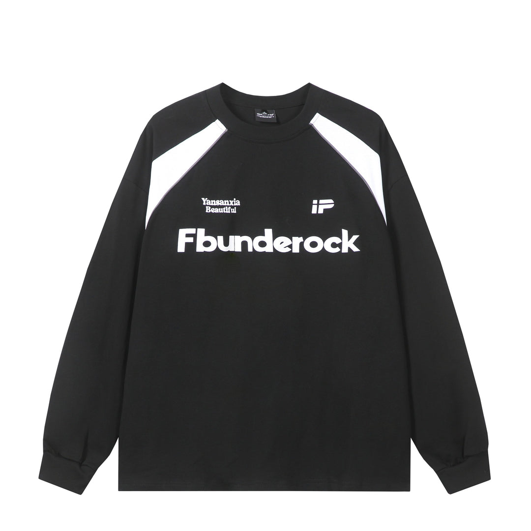 Unisex Oversize-Sweatshirt mit Raglan-Kontrasteinsätzen und großflächigem Frontprint Drune