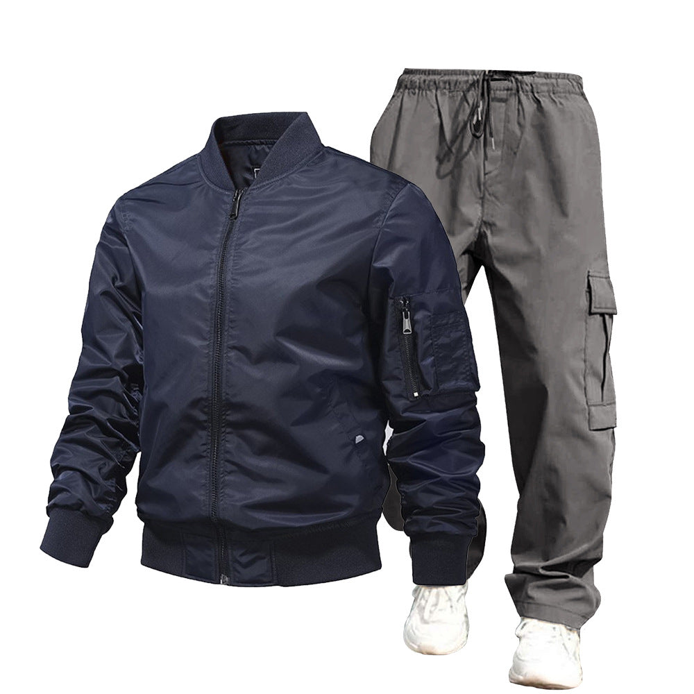 Herren urbane Bomberjacke und Cargo-Hosen Set Drune