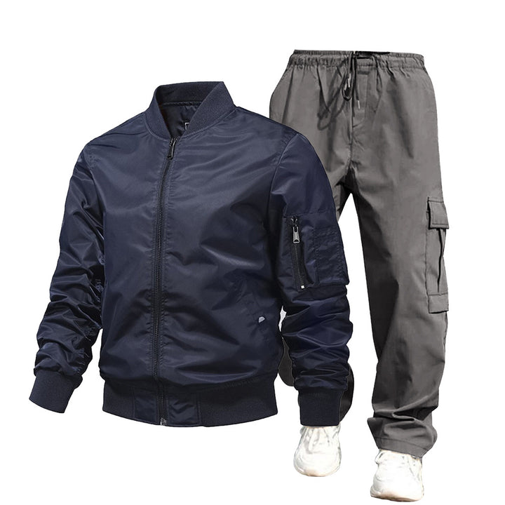 Herren urbane Bomberjacke und Cargo-Hosen Set Drune
