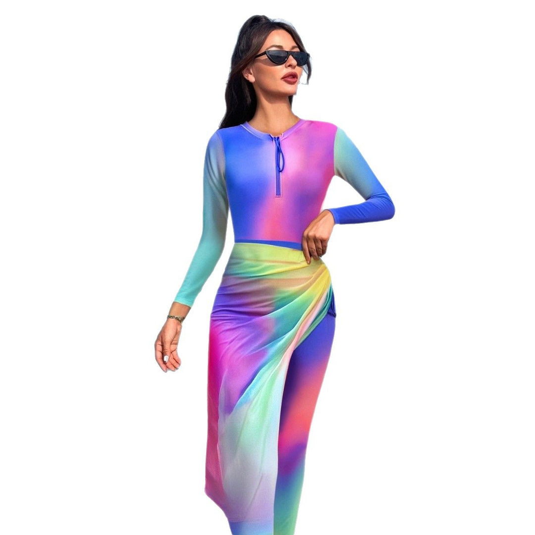 Damen modischer Langarm-Surfsuit mit Wickeloptik Drune