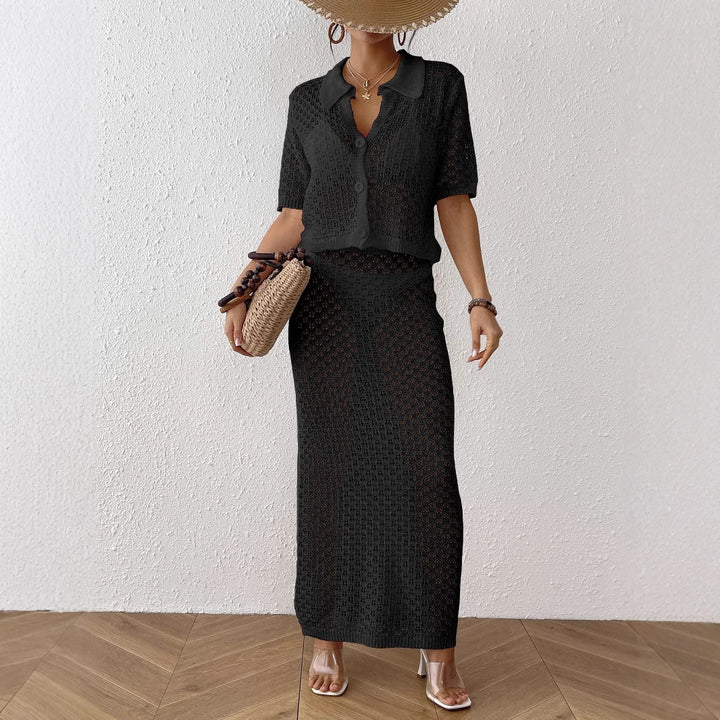Damen lässiger Häkel-Overal mit Knopfdesign Drune