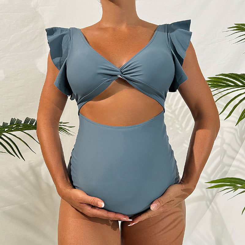 Damen Schwangerschafts-Badeanzug mit modischem Rüschendesign Drune